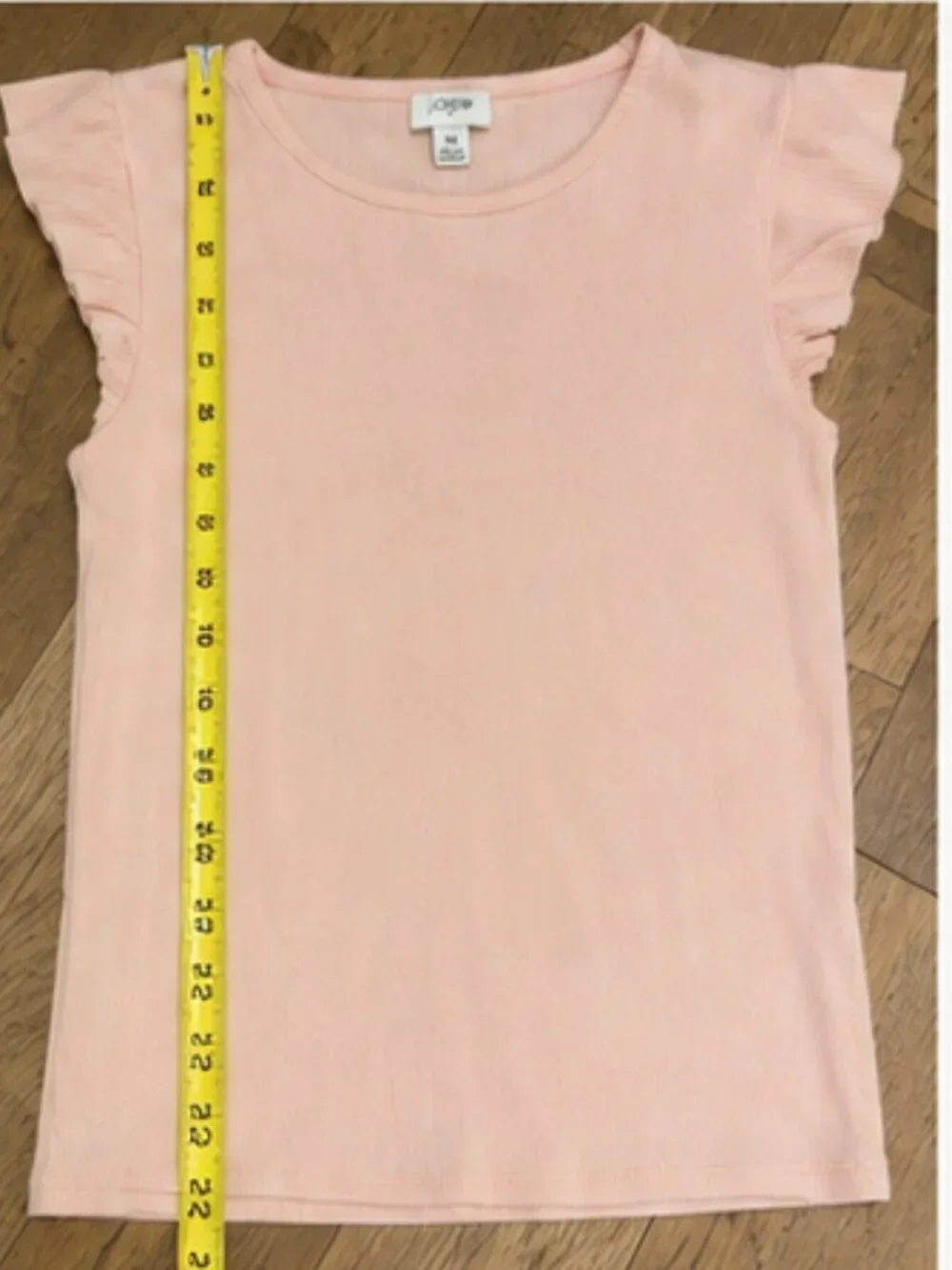 J.Crew Blush Ribbed Flutter Sleeve Top Medium Soft Cotton Modal